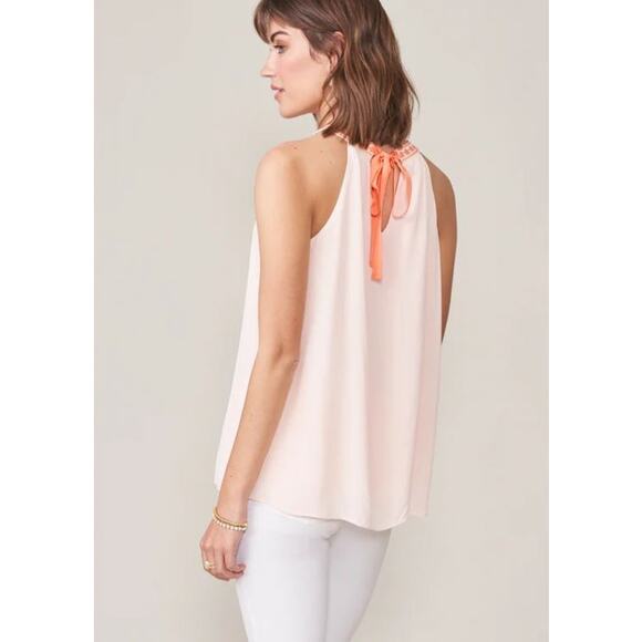 NWT Spartina 449 Corynne Silk Halter Top Blouse Tie Back Cami Soft Blush XS - Picture 5 of 7
